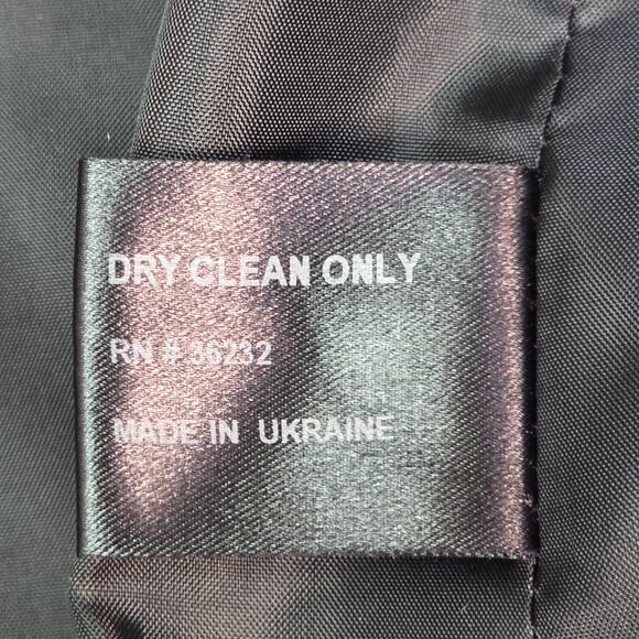 Vintage Giacca Black Pea Coat with Faux Fur Collar M - Picture 5 of 14